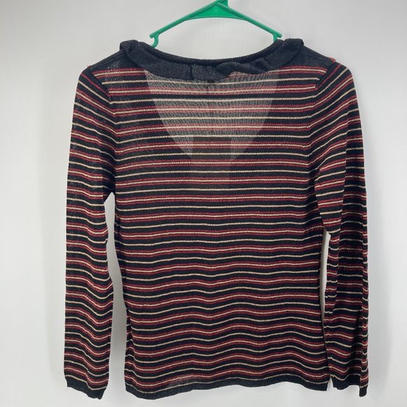 Sezane La Maille Women's Abigail Jumper Black Red Long Sleeve Shirt Sz XS New - Picture 6 of 9